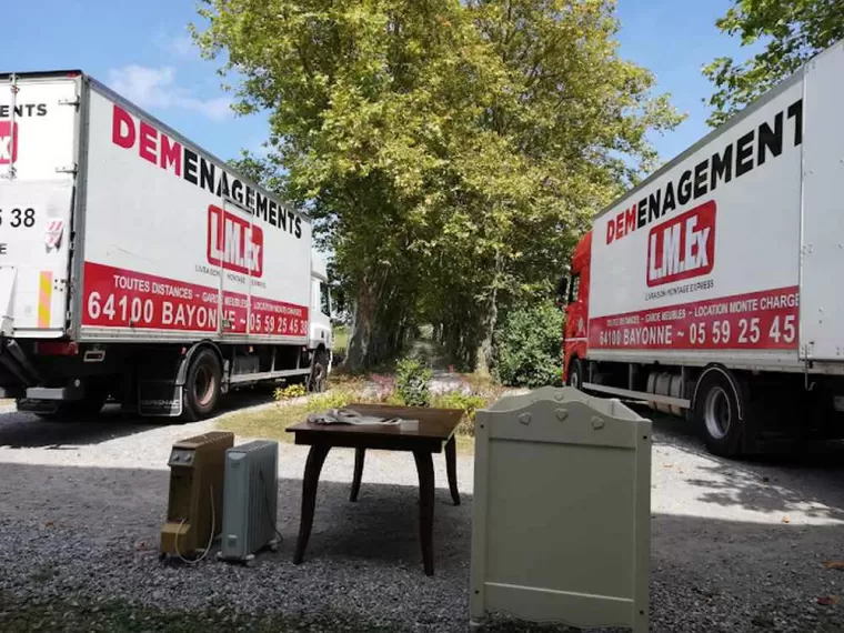 Mise en déchèterie d'encombrants après déménagement, Bayonne, LMEX